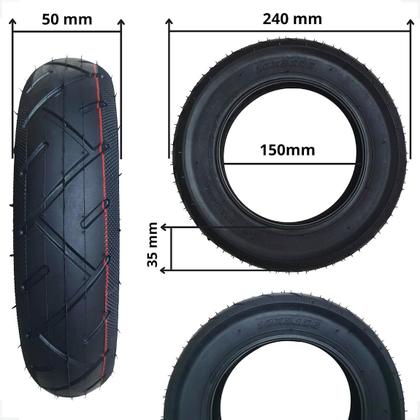 Imagem de 01 Pneu Patinete Elétrico E Hoverboard 10x2.125 Camara Ar