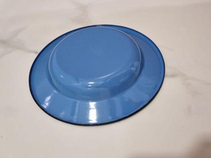 Imagem de 01 Prato Esmaltado Ágata Original 22cm Cor Azul Postagem Rápida