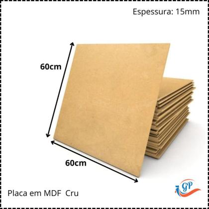 Imagem de 01 Un Chapa 15mm Madeira Mdf 60x60cm Placa Prateleira CRU Cód.1300