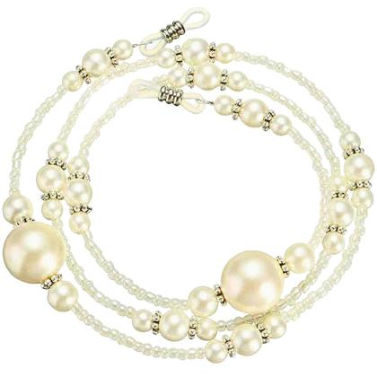 Imagem de 01 Uni Cordinha Salva Óculos Pérola Cordão Corrente Silicone acessório feminino moda armação senhora bijuteria feminina grau solar
