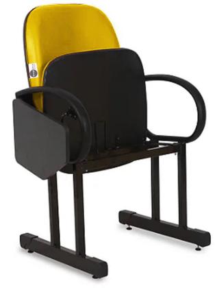 Imagem de 02 Cadeiras para Auditório com Prancheta Linha Dallas Auditório Amarelo