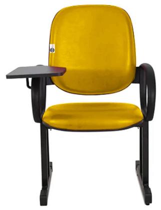 Imagem de 02 Cadeiras para Auditório com Prancheta Linha Dallas Auditório Amarelo