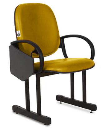 Imagem de 02 Cadeiras para Auditório com Prancheta Linha Dallas Auditório Amarelo