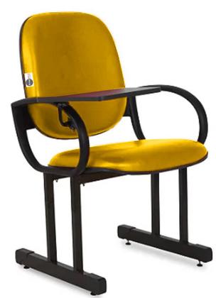 Imagem de 02 Cadeiras para Auditório com Prancheta Linha Dallas Auditório Amarelo