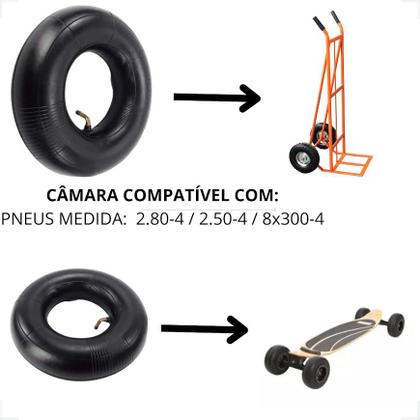 Imagem de 02 Câmara Ar Aro 4 Carrinho Para Pneus 2.504 2.804 Mg4