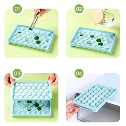 Imagem de 02 Forma De Gelo Redondo Bola Esfera Com Tampa QueimaEstoque