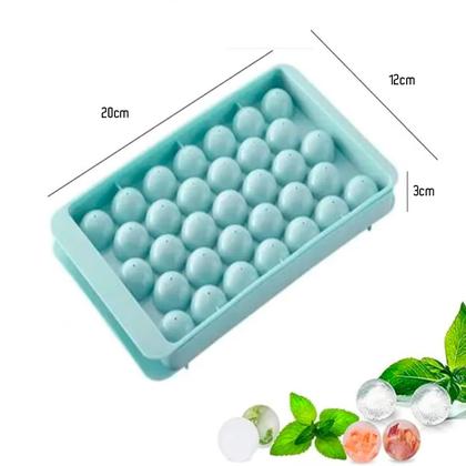 Imagem de 02 Forma De Gelo Redondo Bola Esfera Com Tampa QueimaEstoque