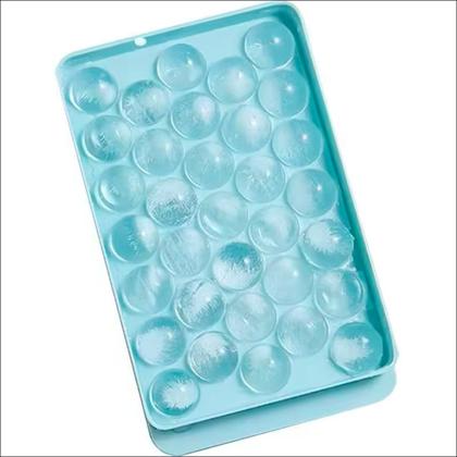 Imagem de 02 Forma De Gelo Redondo Bola Esfera Com Tampa QueimaEstoque