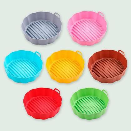 Imagem de 02 Forma Silicone Reutilizavel Protetor Air Fryer Microondas