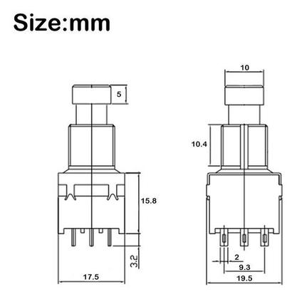 Imagem de 02 Interruptor Chave Botão Foot Switch 3PDT Pedal Efeito On-on