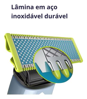 Imagem de 02 Laminas Refil + 01 Pente P/ Barbeador Oneblade Philips
