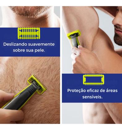 Imagem de 02 Laminas Refil + 01 Pente P/ Barbeador Oneblade Philips