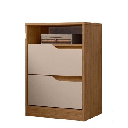 Imagem de 02 mesas de cabeceira com gavetas-  Albatroz Sole - Cinomomo/Off White