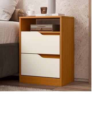 Imagem de 02 mesas de cabeceira com gavetas-  Albatroz Sole - Cinomomo/Off White