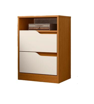 Imagem de 02 mesas de cabeceira com gavetas-  Albatroz Sole - Cinomomo/Off White