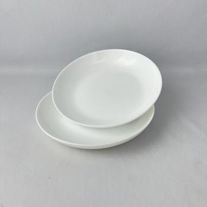 Imagem de 02 Pratos Fundos Branco Sobremesa Vidro Opalino 20cm Full