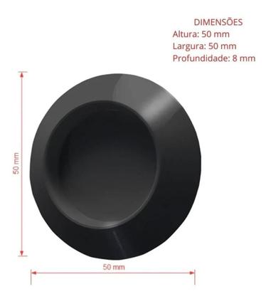 Imagem de 02 Puxador Adesivo Slim Box Portas E Armários Redondo Preto