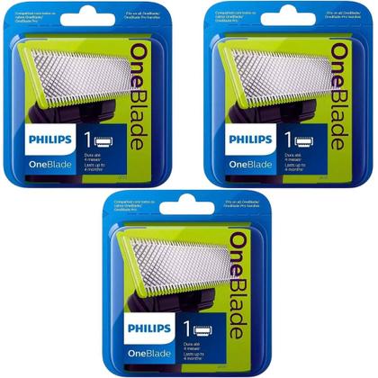 Imagem de 02 Refil Lamina Philips Compat Oneblade Qp2530 Qp6510 Qp6520 qp220/51 One blade lâminas barbeador barbear qp2510 reposição avulsa aparelho barba pelo