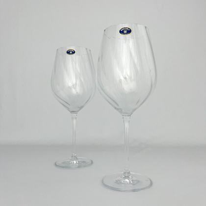 Imagem de 02 Taças de Vinho Branco 600ml Uria Cristal Canelado Bohemia