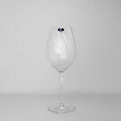 Imagem de 02 Taças de Vinho Branco 600ml Uria Cristal Canelado Bohemia