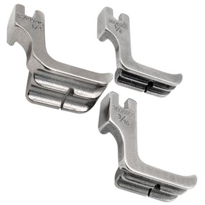 Imagem de 03 Calcador Pregar Cordão Macarrão Vivo Duplo Costura Reta