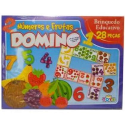 Imagem de 03 Jogos Dominó Números E Frutas 28 Peças Cada Brinquedo Educativo