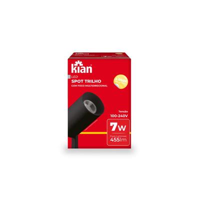 Imagem de 03 Kit Trilho Eletrificado 1m Preto + 3 Spots Led 7w Quente