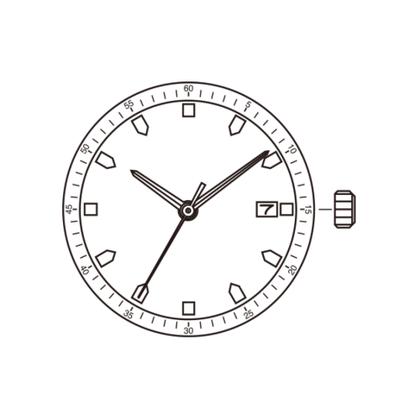 Imagem de 03 Mecanismos 2315 padrão com exibição de data na posição 3h