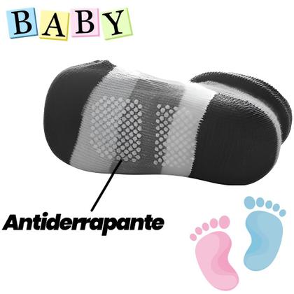 Imagem de 03 pares Meia Infantil Bebê Pantufa Antiderrapante 3D Menino