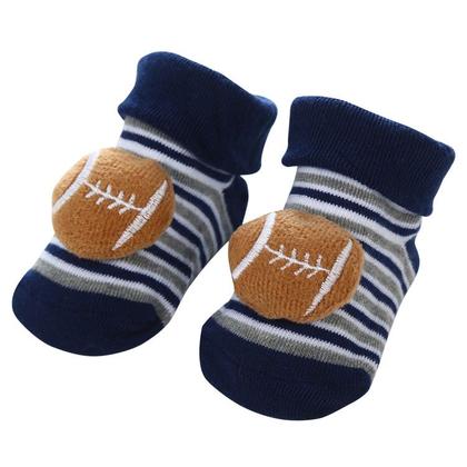 Imagem de 03 pares Meia Infantil Bebê Pantufa Antiderrapante 3D Menino