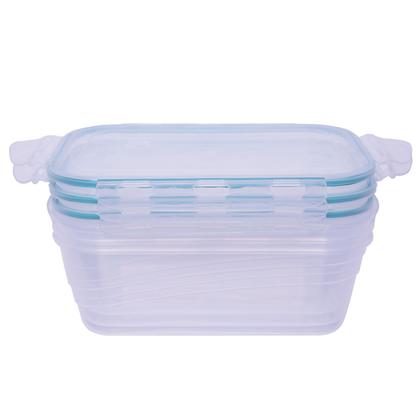 Imagem de 03 Pote Hermetico Retangular Para Alimentos Freezer E Microondas 500ml - Lp House