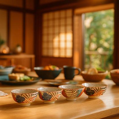 Imagem de 04 Bowl Tigela Cumbuca Estampa de Folhas Porcelana Pequena