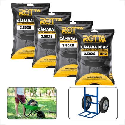 Imagem de 04 Câmaras De Ar 3508 3758 4008 Tr13 Reforçada Carretinha