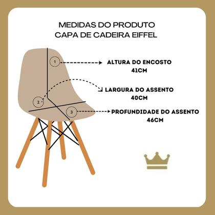 Imagem de 04 Capa De Cadeira Charles Eiffel Nordic Eames Luxo Sala Quarto Malha Gel