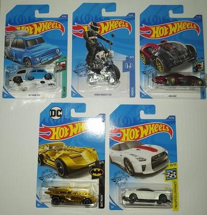 Imagem de 05 Carrinhos Hot Wheels Sortidos - Originais Sem Duplicidade