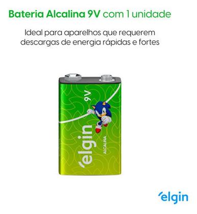 Imagem de 05 Pilhas Baterias 9v Alcalina Elgin 9 Volts Cartelas