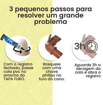 Imagem de 05 Reparo Tapa Furo Buraco Vamento Cano D'Água + Cola Pvc