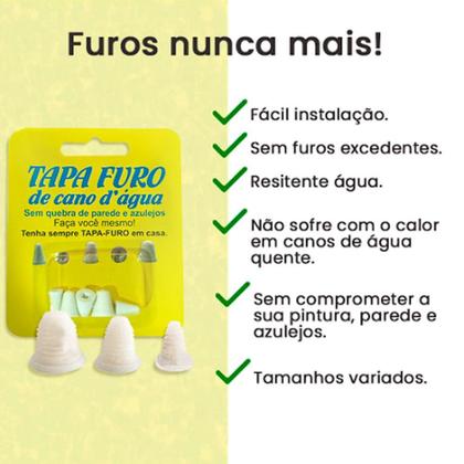 Imagem de 05 Reparo Tapa Furo Buraco Vamento Cano D'Água + Cola Pvc