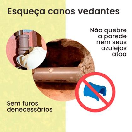 Imagem de 05 Reparo Tapa Furo Buraco Vamento Cano D'Água + Cola Pvc