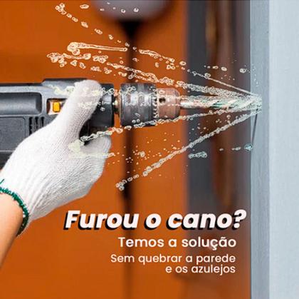 Imagem de 05 Reparo Tapa Furo Buraco Vazamento Cano D'água + Cola Pvc