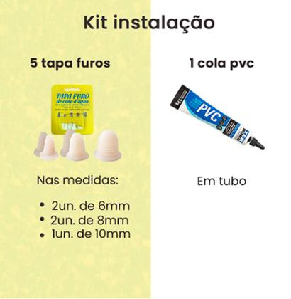 Imagem de 05 Reparo Tapa Furo Buraco Vazamento Cano D'água + Cola Pvc