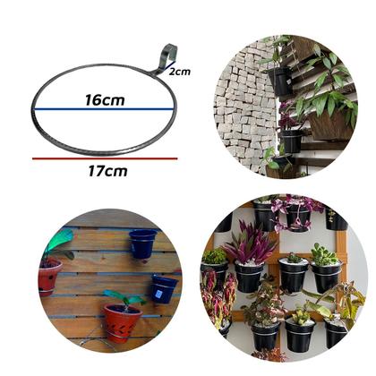 Imagem de 05 Suporte Argola Arco Anel 17cm Para Pallet Treliça Sem Vaso Jardim Suspenso