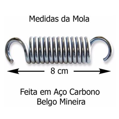 Imagem de 06 Molas Jump 8 Cm + 3 Bigodes Ganchos Jump Academia Aço