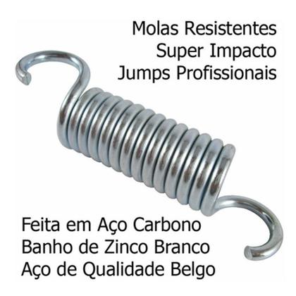 Imagem de 06 Molas Jump 8 Cm + 3 Bigodes Ganchos Jump Academia Aço