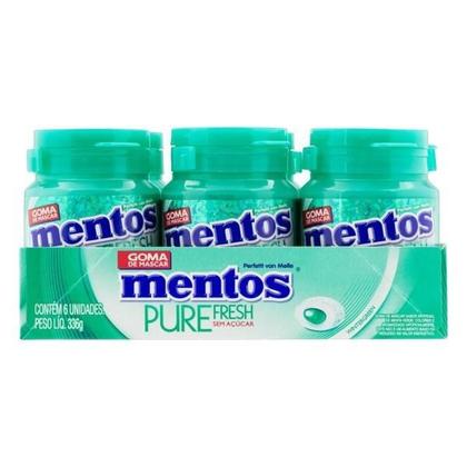 Imagem de 06 Potes Goma de Mascar Menta Verde Zero Açúcar Mentos