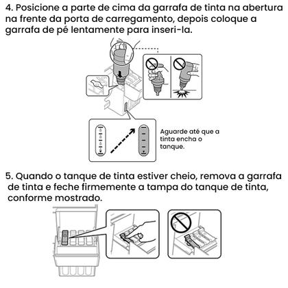 Imagem de 06 Recargas de tintas T673 Compatível Epson Ecotank L1800