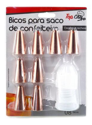 Imagem de 08 Bicos Confeitar Decorar Bolo Cupcake + Adaptador