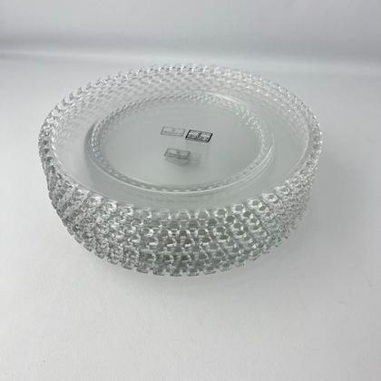 Imagem de 08 Pratos Rasos de Refeição Borda Cristal Diamante 27cm Mesa