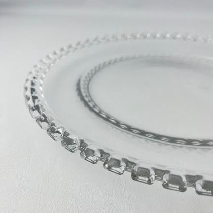 Imagem de 08 Pratos Rasos de Refeição Borda Cristal Diamante 27cm Mesa