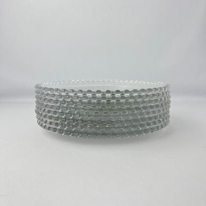 Imagem de 08 Pratos Rasos de Refeição Borda Cristal Diamante 27cm Mesa